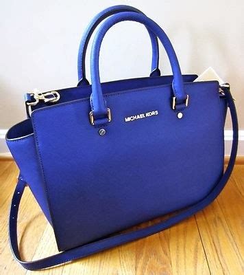 michael kors dark blue handbag|Michael Kors cobalt blue handbag.